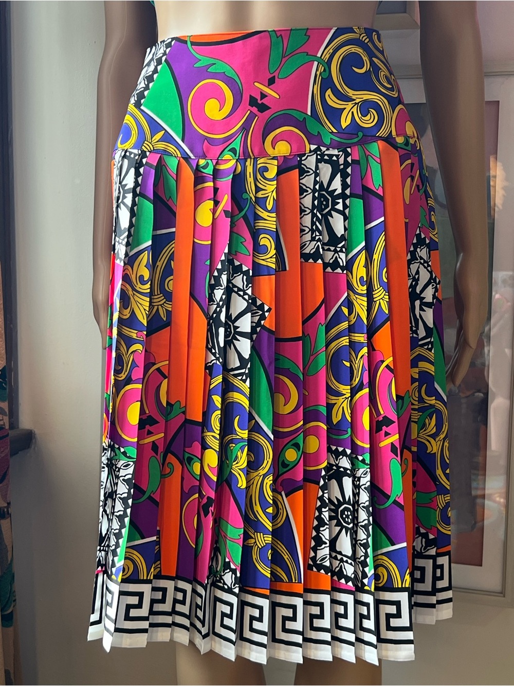 Vintage Jac Dale Vibrant Multicolor Pleated Circle Skirt